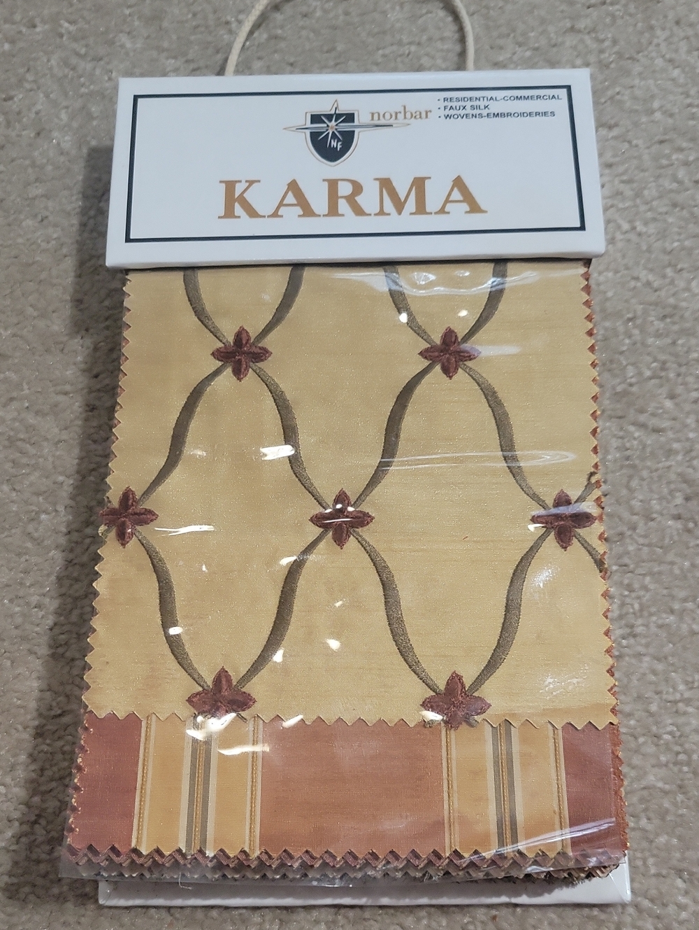 Norbar Karma Embroidered Fabric Swatch Book Faux Silk